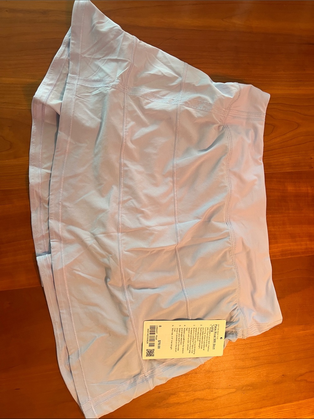 Lululemon Pastel Blue Pace Rival Athletic Skirt Long with Built-In Shorts